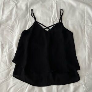 Black Layered Flowy Tank